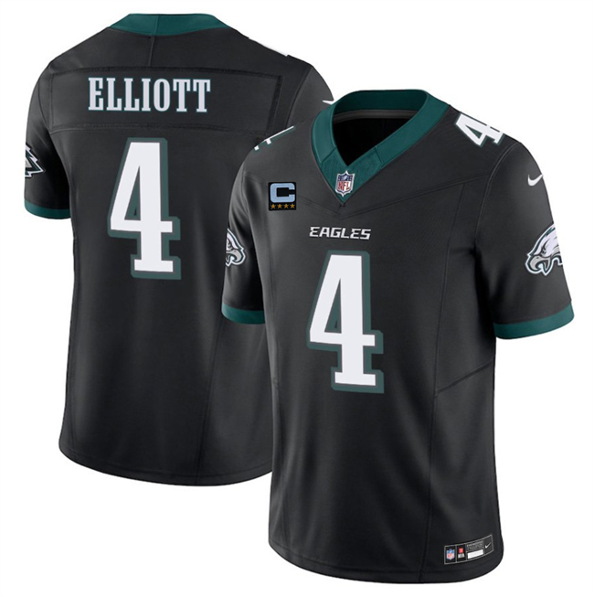 Men's Black Philadelphia Eagles #4 Jake Elliott 2025 F.U.S.E. With 4-Star C Patch Vapor Untouchable Limited Throwback Stitched Football Jersey